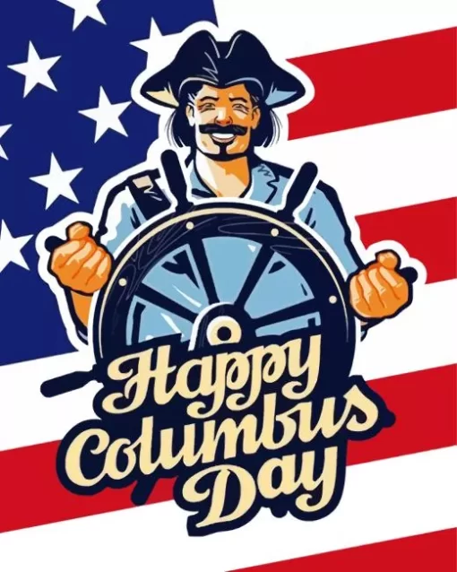 Aesthetic Columbus Day Art Paint by Number