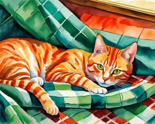 Tabby Cat Art Paint by Number