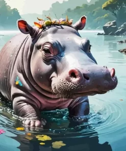 Aesthetic Hippo Paint by Number