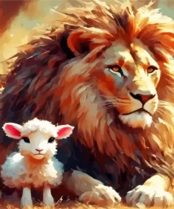 Aesthetic Lion And Lamb Paint by Number