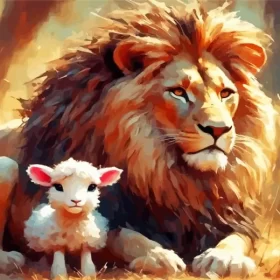 Aesthetic Lion And Lamb Paint by Number