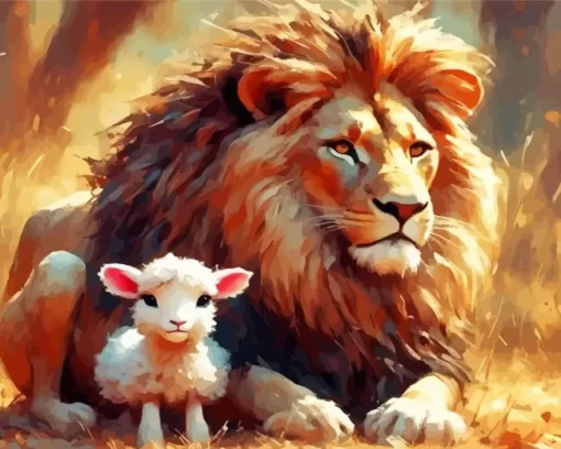 Aesthetic Lion And Lamb Paint by Number