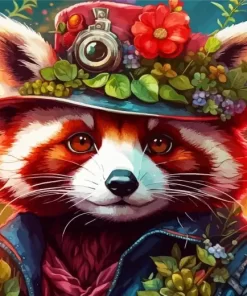 Aesthetic Red Panda Art Paint by Number