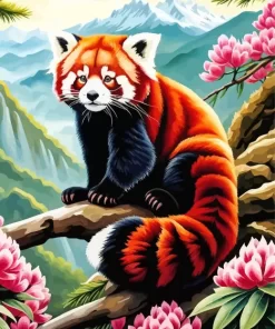 Aesthetic Red Panda Paint by Number