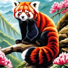 Aesthetic Red Panda Paint by Number