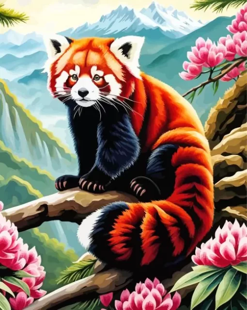 Aesthetic Red Panda Paint by Number