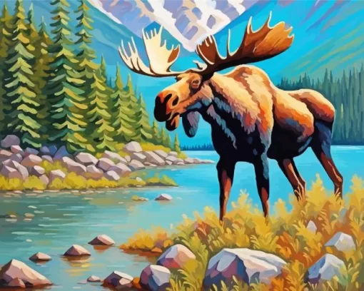 Animal Moose Paint by Number