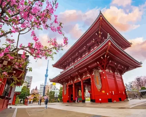 asakusa senso ji temple paint by number