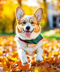 Autumn Pembroke Welsh Corgi Paint by Number