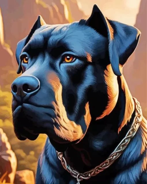 Black Cane Corso Paint by Numbers