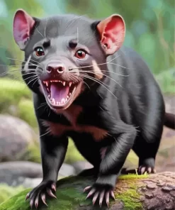 Black Tasmanian Devil Paint by Number