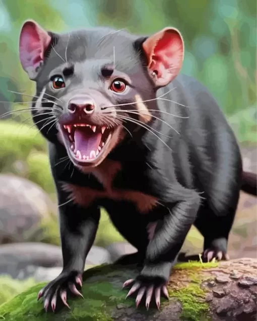 Black Tasmanian Devil Paint by Number