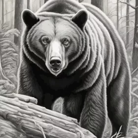 Monochrome American Black Bear Paint by Number