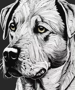 Black And White Cane Corso Paint by Numbers