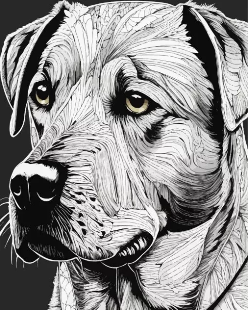 Black And White Cane Corso Paint by Numbers