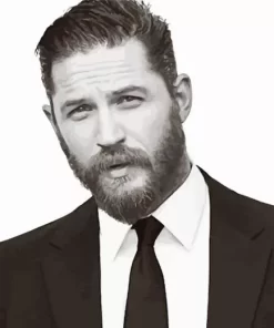 Black And White Tom Hardy Paint by Number