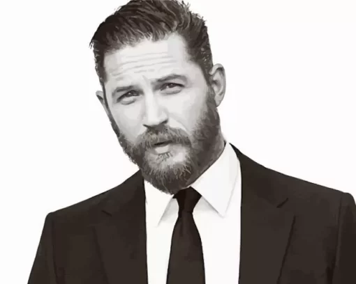 Black And White Tom Hardy Paint by Number