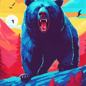 Black Bear Illustration Paint by Number