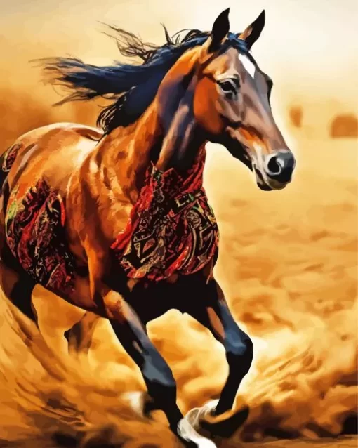 Brown Arabian Horse Paint by Number