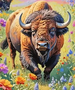 Brown Bison Animal Paint by Number