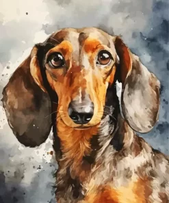 Brown Dachshund Art Paint by Number