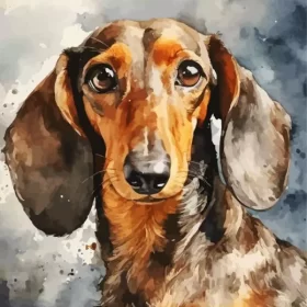 Brown Dachshund Art Paint by Number