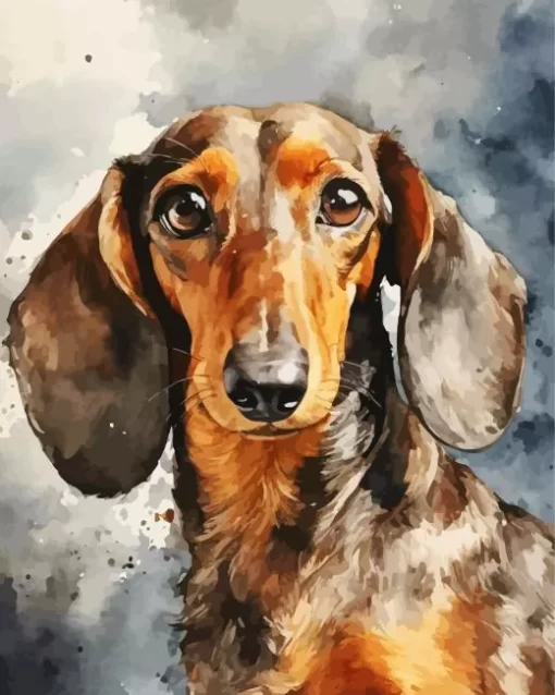 Brown Dachshund Art Paint by Number