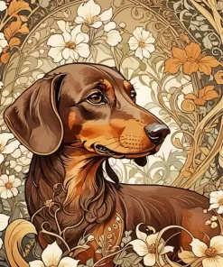 Brown Dachshund Paint by Number