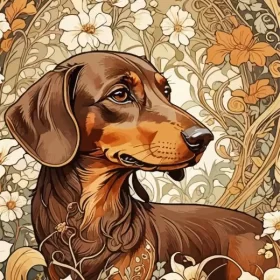 Brown Dachshund Paint by Number