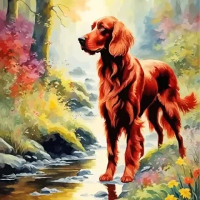 Brown Irish Setter Paint by Number