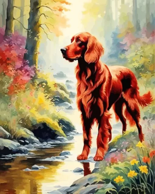 Brown Irish Setter Paint by Number