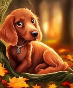 Brown Irish Setter Puppy Paint by Number