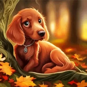 Brown Irish Setter Puppy Paint by Number
