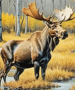 Brown Moose Art Paint by Number