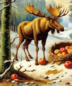 Brown Moose Paint by Number