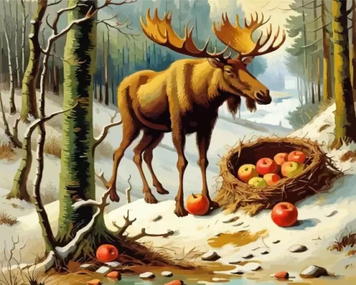 Brown Moose Paint by Number