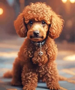 Brown Poodle Dog Paint by Number