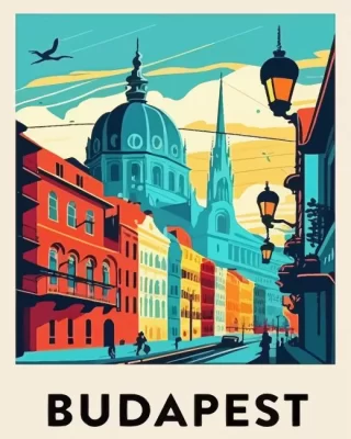 budapest city poster paint by numbers