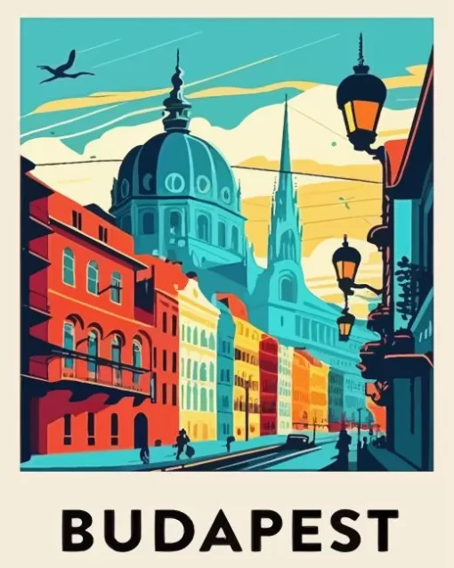 budapest city poster paint by numbers