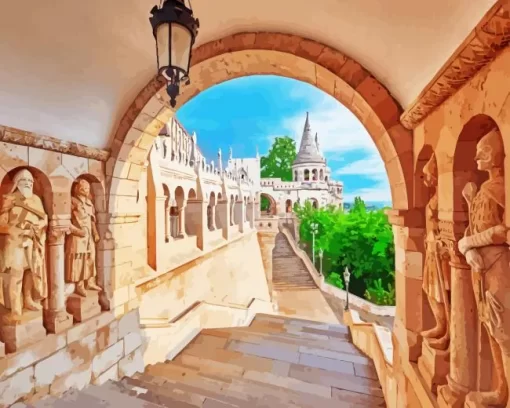 castle hill budapest paint by number