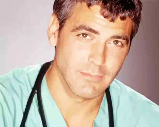 Charming George Clooney Paint by Number