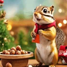 Christmas Chipmunk Paint by Number