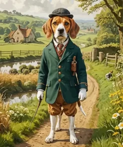 Classy Beagle Dog Paint by Number