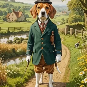 Classy Beagle Dog Paint by Number