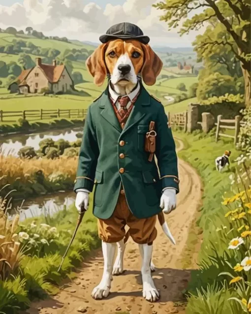 Classy Beagle Dog Paint by Number