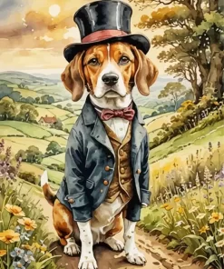 Classy Beagle Dog Paint by Number