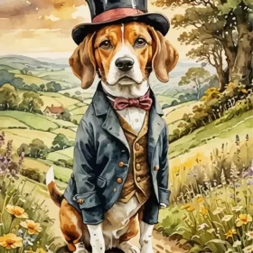 Classy Beagle Dog Paint by Number