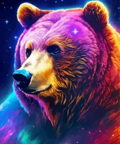 Close Up Colorful Bear Paint by Numbers