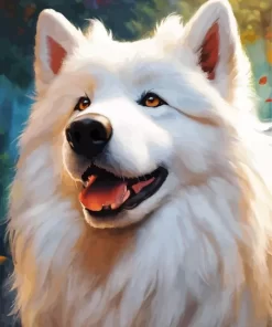 Close Up Samoyed Paint by Numbers