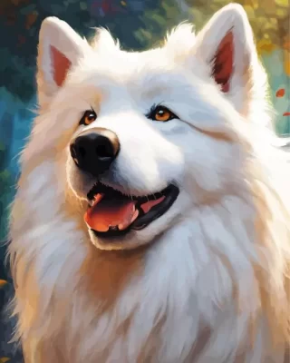 Close Up Samoyed Paint by Numbers